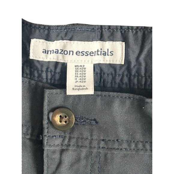 Amazon Essentials Men's Classic-Fit Cargo Short 100% Cotton 10" Inseam Navy 42 - Picture 6 of 12